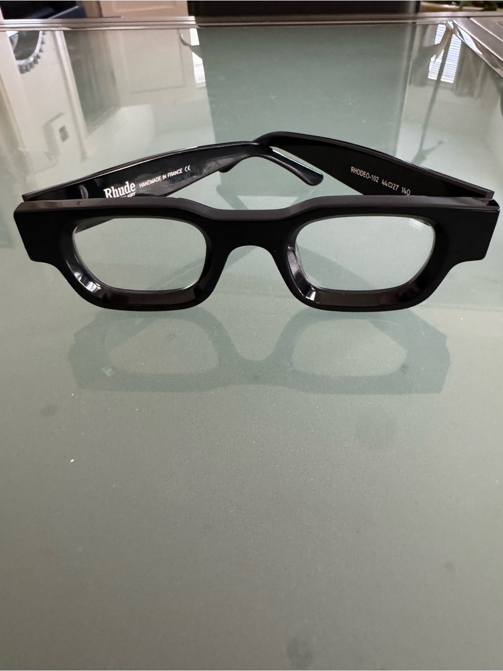 Rhude Black Oversized Rectangular Men’s Glasses